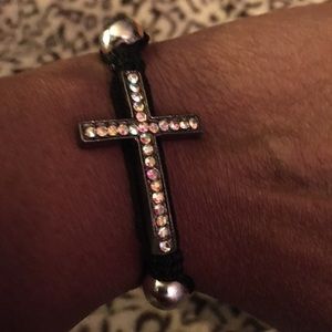 Crystal cross bracelet.